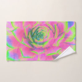 Kalkgrün und rosa Sukkulent Sedum Rosette Handtuch