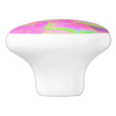 Kalkgrün und rosa Sukkulent Sedum Rosette Keramikknauf (Seitenansicht)