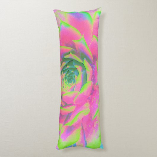 Kalkgrün und rosa Sukkulent Sedum Rosette Seitenschläferkissen (Rückseite (Vertikal))