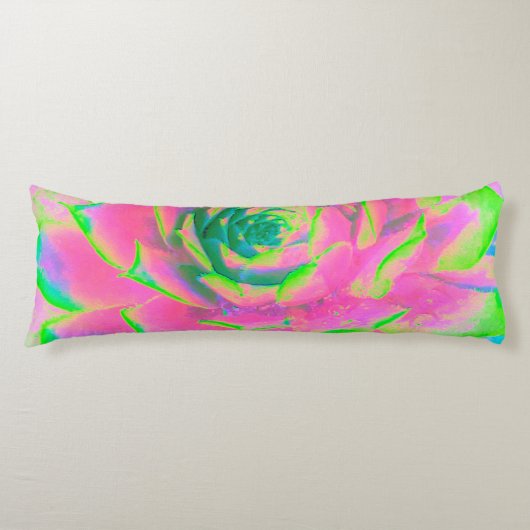 Kalkgrün und rosa Sukkulent Sedum Rosette Seitenschläferkissen (Vorderseite)