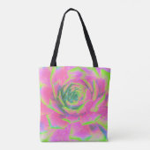 Kalkgrün und rosa Sukkulent Sedum Rosette Tasche (Rückseite)