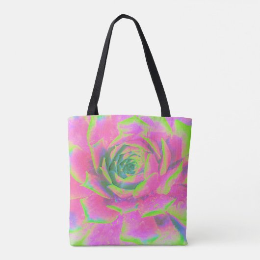 Kalkgrün und rosa Sukkulent Sedum Rosette Tasche (Rückseite)