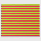 Kalkgrün und Rot Streifen Geschenkpapier (Flach)