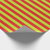 Kalkgrün und Rot Streifen Geschenkpapier (Ecke)
