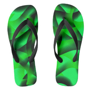Kalkgrün und schwarz Curling, mit Schatten? Badesandalen