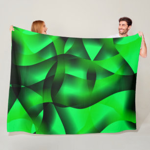 Kalkgrün und schwarz Curling, mit Schatten? Fleecedecke