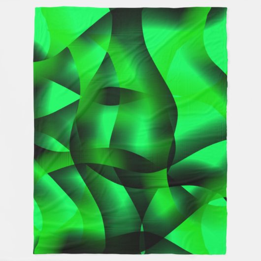 Kalkgrün und schwarz Curling, mit Schatten? Fleecedecke (Vorderseite)