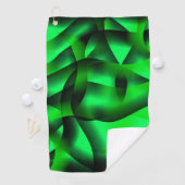 Kalkgrün und schwarz Curling, mit Schatten? Golfhandtuch (Insitu)