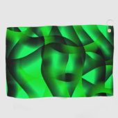 Kalkgrün und schwarz Curling, mit Schatten? Golfhandtuch (Horizontal)