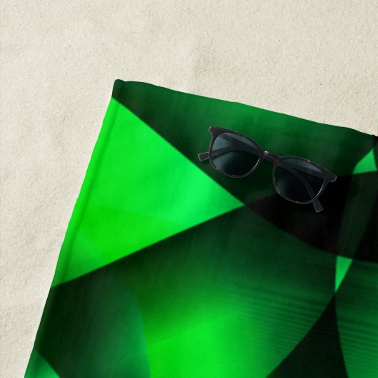 Kalkgrün und schwarz Curling, mit Schatten? Strandtuch (Beispiel)