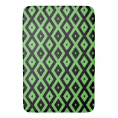 Kalkgrün und schwarz - Diamantmuster Badematte (Vorderseite Vertikal)