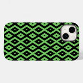 Kalkgrün und schwarz - Diamantmuster Case-Mate iPhone Hülle (Rückseite (Horizontal))