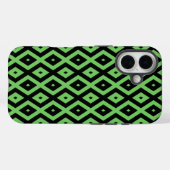 Kalkgrün und schwarz - Diamantmuster Case-Mate iPhone Hülle (Rückseite (Horizontal))