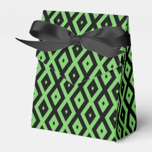 Kalkgrün und schwarz - Diamantmuster Geschenkschachtel