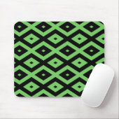 Kalkgrün und schwarz - Diamantmuster Mousepad (Mit Mouse)