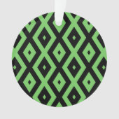 Kalkgrün und schwarz - Diamantmuster Ornament (Vorderseite)