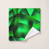 Kalkgrün und schwarz, mit Schatten? Badhandtuch Set (Waschlappen)