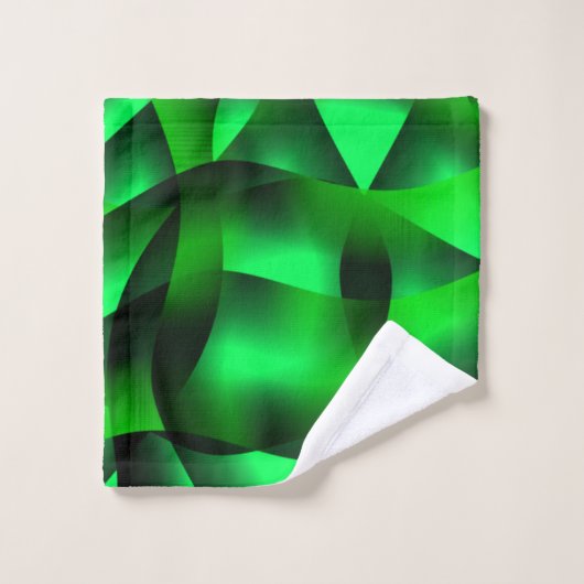 Kalkgrün und schwarz, mit Schatten? Badhandtuch Set (Waschlappen)