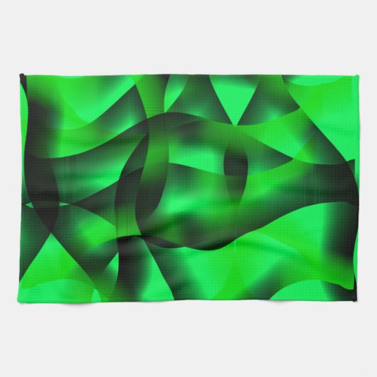 Kalkgrün und schwarz, mit Schatten? Geschirrtuch (Horizontal)