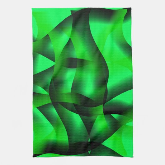 Kalkgrün und schwarz, mit Schatten? Geschirrtuch (Vertikal)