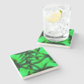 Kalkgrün und schwarz, mit Schatten? Steinuntersetzer (Seitenansicht)