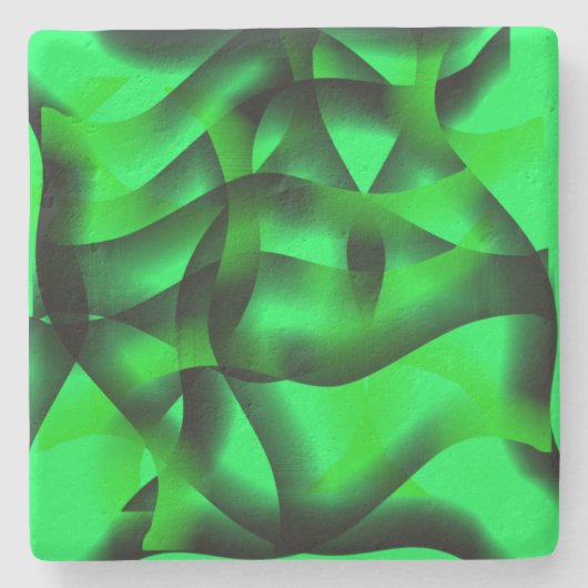 Kalkgrün und schwarz, mit Schatten? Steinuntersetzer (Vorderseite)