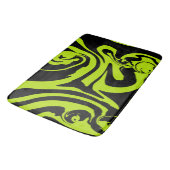 Kalkgrün und schwarz-Retromarmorwirbel Badematte (Schrägansicht)