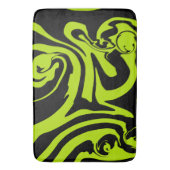 Kalkgrün und schwarz-Retromarmorwirbel Badematte (Vorderseite Vertikal)