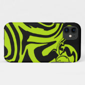 Kalkgrün und schwarz-Retromarmorwirbel Case-Mate iPhone Hülle (Rückseite (Horizontal))
