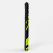 Kalkgrün und schwarz-Retromarmorwirbel Case-Mate iPhone Hülle (Hinten/Rechts)