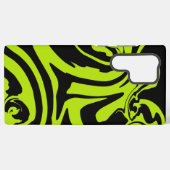 Kalkgrün und schwarz-Retromarmorwirbel Samsung Galaxy Hülle (Rückseite (Horizontal))