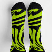 Kalkgrün und schwarz-Retromarmorwirbel Socken (Oben)