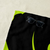 Kalkgrün und schwarz-Retromarmorwirbel Strandtuch (Beispiel)