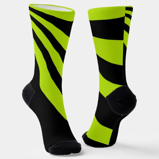 Kalkgrün und Schwarz Socken (Gewinkelt)