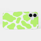 Kalkgrün und weiß Kuh Print iPhone 16 Fall Hülle (Rückseite (Horizontal))