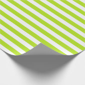 Kalkgrün und Weiß Streifen Geschenkpapier (Ecke)