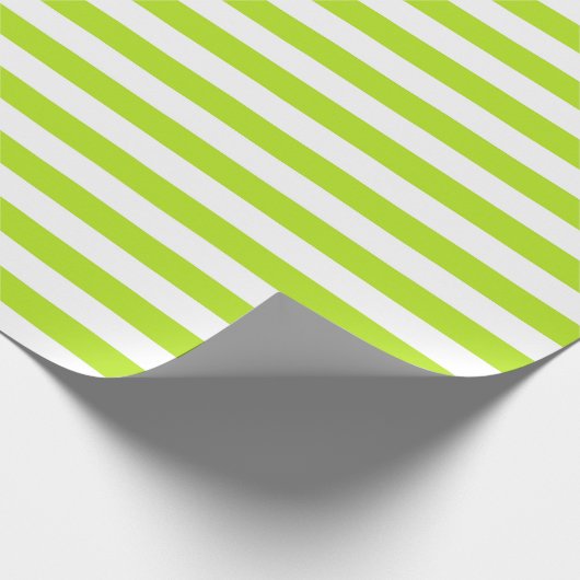 Kalkgrün und Weiß Streifen Geschenkpapier (Ecke)