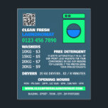 Kalkgrün, Waschsalon, Reinigungsservice Flyer<br><div class="desc">Grüne Waschmaschine,  Waschsalon,  Flyer der Reinigungsservice-Werbung durch den Business Card Store.</div>