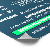 Kalkgrün, Waschsalon, Reinigungsservice Poster (Ecke)