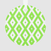 Kalkgrün-weiße Diamantmuster Ornament (Rückseite)