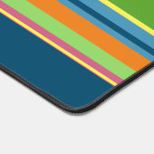 Kalkgrüne, Aquamarin blaue, rosa, gelbe Streifen Schreibtischunterlage (Ecke)