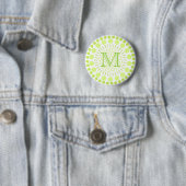 Kalkgrüne Kreise Anpassbare Monogramm-Abzeichen Button (Beispiel)