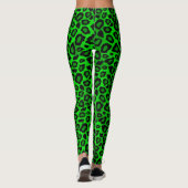 Kalkgrüne Leopardenfärbung Leggings (Rückseite)