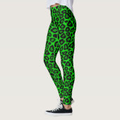 Kalkgrüne Leopardenfärbung Leggings (Links)