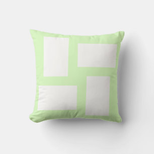 Kalkgrüne Pastelle und weißes abstraktes Design Kissen
