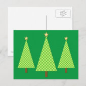 Kalkgrüne Polka dot moderne Weihnachtsbäume Feiertagspostkarte (Vorne/Hinten)