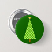 Kalkgrüne Polka Punkt moderner Weihnachtsbaum Button (Vorne & Hinten)