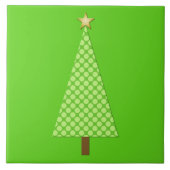 Kalkgrüne Polka Punkt moderner Weihnachtsbaum Fliese (Vorderseite)