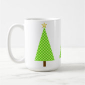 Kalkgrüne Polka Punkt moderner Weihnachtsbaum Kaffeetasse (Links)