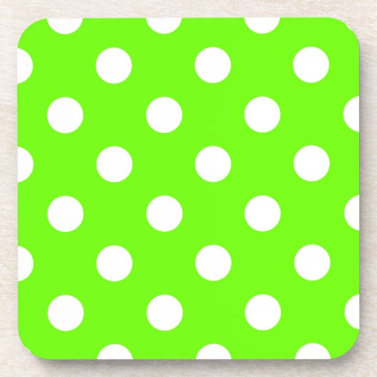 Kalkgrüne Polka punktet Nageldesign für die Feder Untersetzer (Vorderseite)